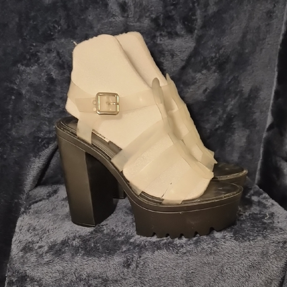 Cape Robbin Opaque and Black Platform Heels